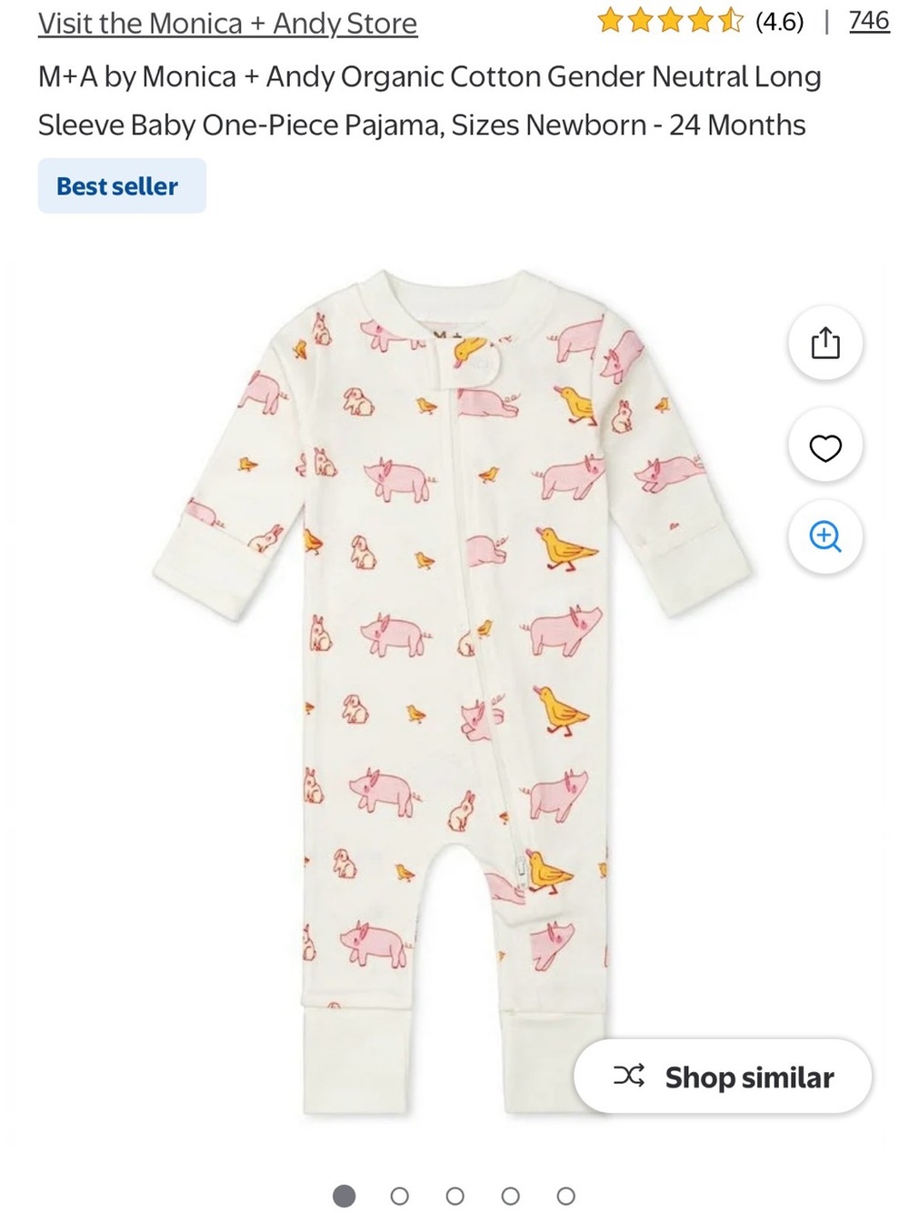 Monica + Andy Organic Cotton Pig and Duck Footie Pajama